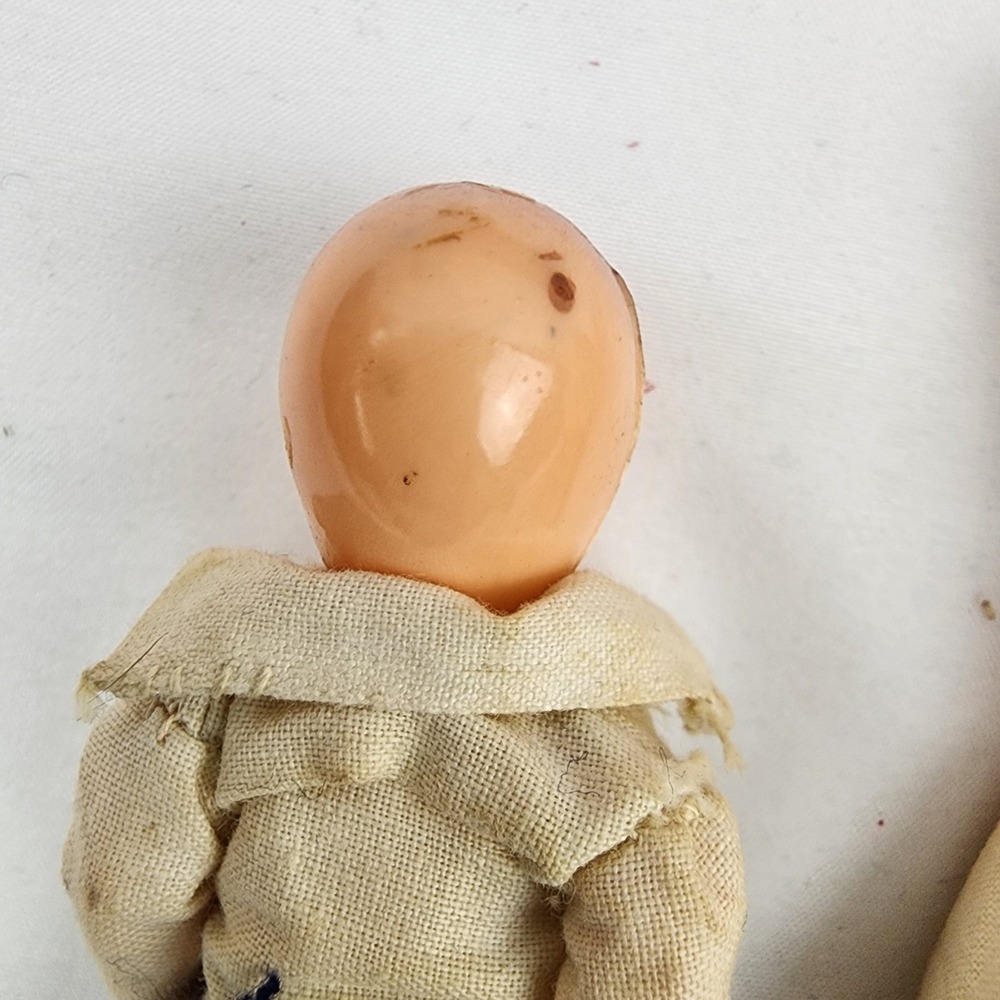 Vintage Composite Doll Miniture Bride Groom Arms Legs Eye Moving 3.5 in - Picture 6 of 8